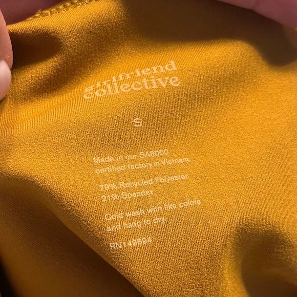 Girlfriend Collective Mustard One Piece Unitard Small - Picture 8 of 8